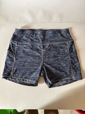 Women’s High-Rise Blue Heather Bike Shorts